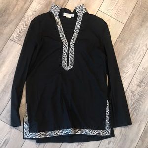 Michael Kors Black with zebra trim MEDIUM Shirt
